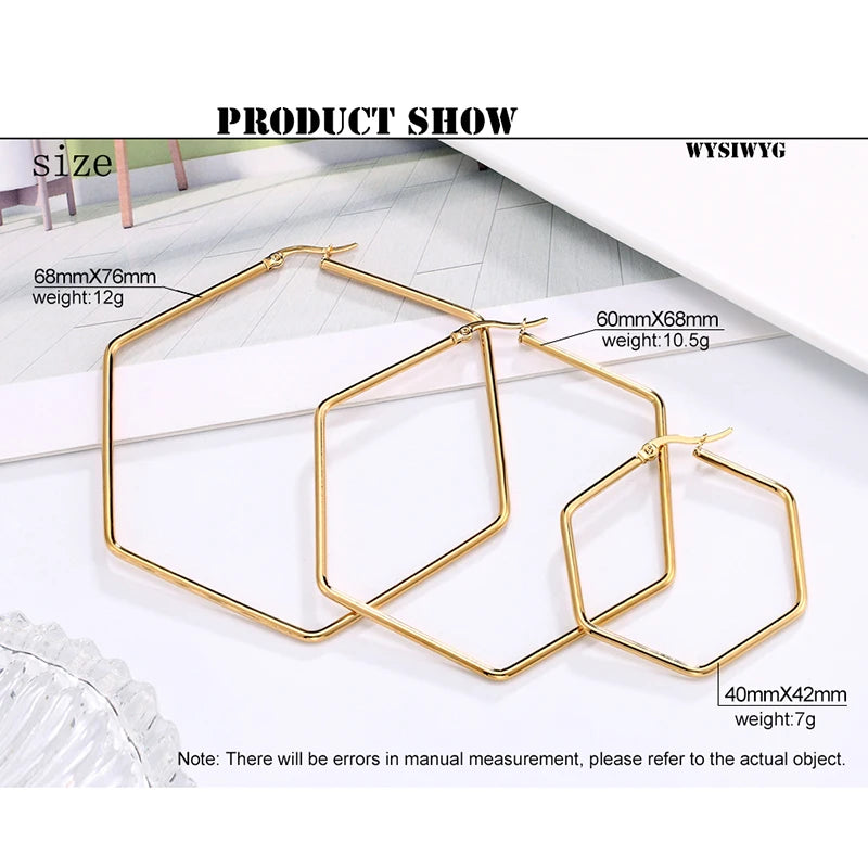 Hex Hoop Earrings