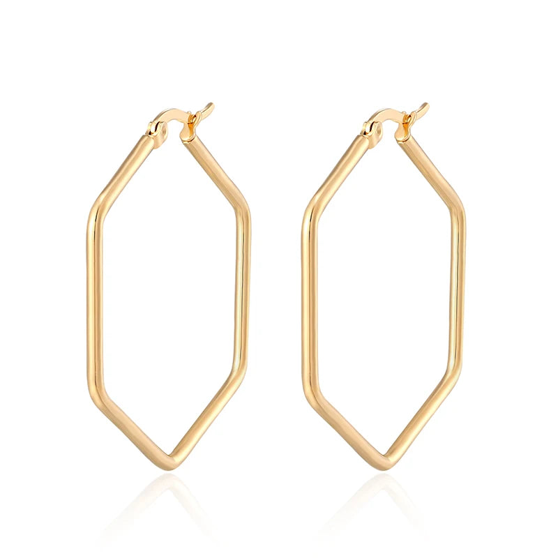 Hex Hoop Earrings