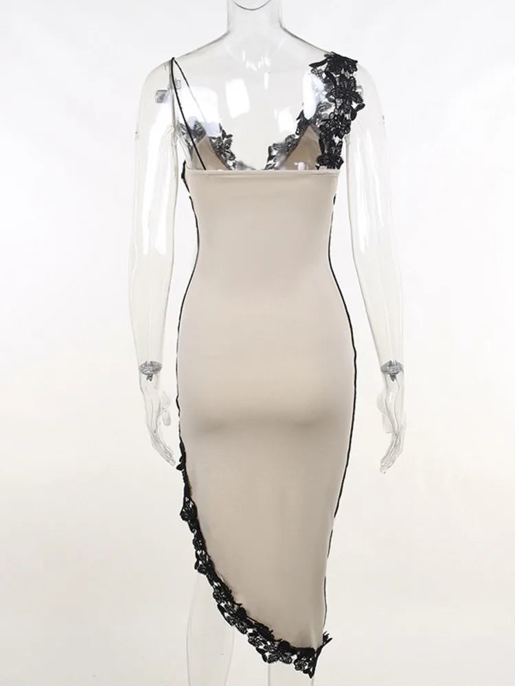 Almost Lingerie Split Midi Dress