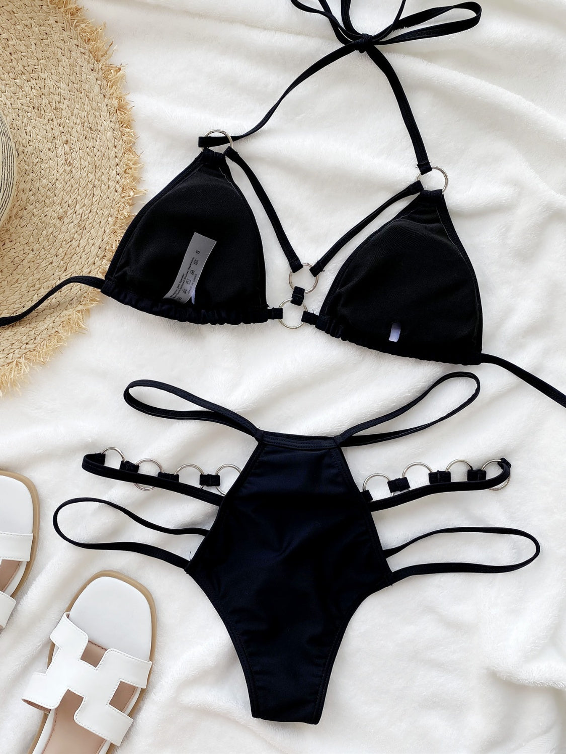 Cutout Halter Neck Two-Piece Bikini Swimsuit