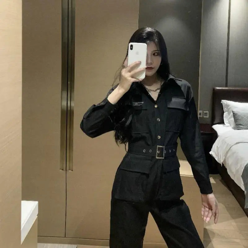 Cargo Jumpsuit in Black