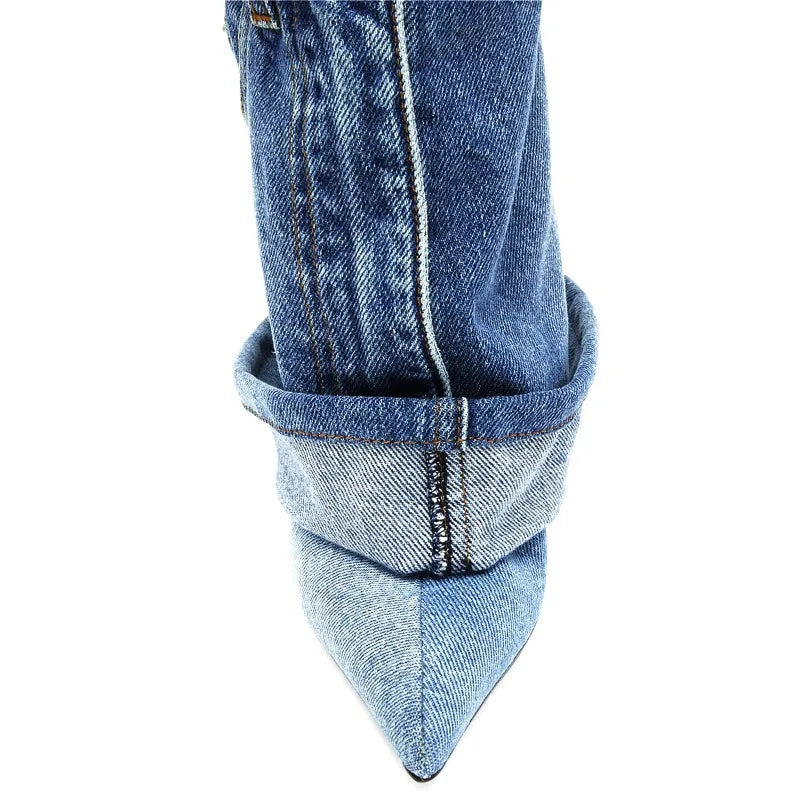 "Cuff It" Jean closed toe bootie