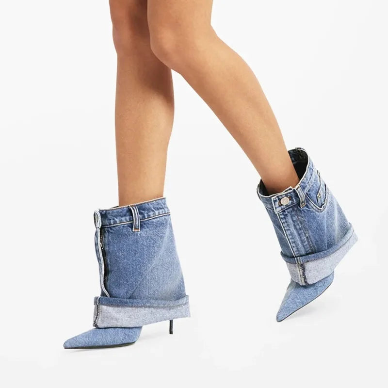 "Cuff It" Jean closed toe bootie