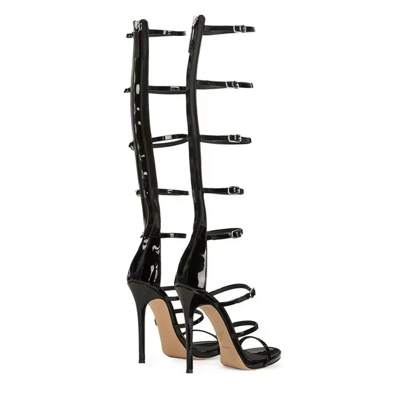 "Dominatrix" Open toe Heel in Black