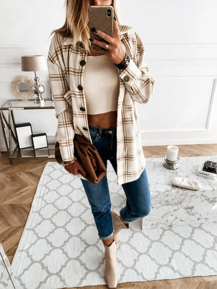 Plaid Shirt Top