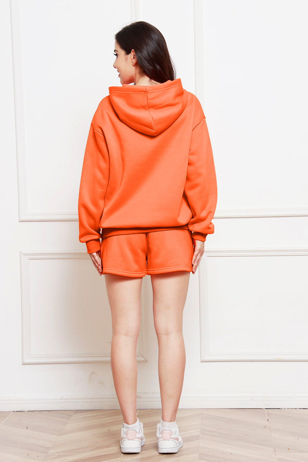 Drop Shoulder Long Sleeve and Shorts Set